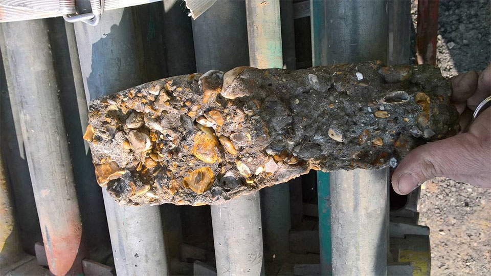 concrete found in drains