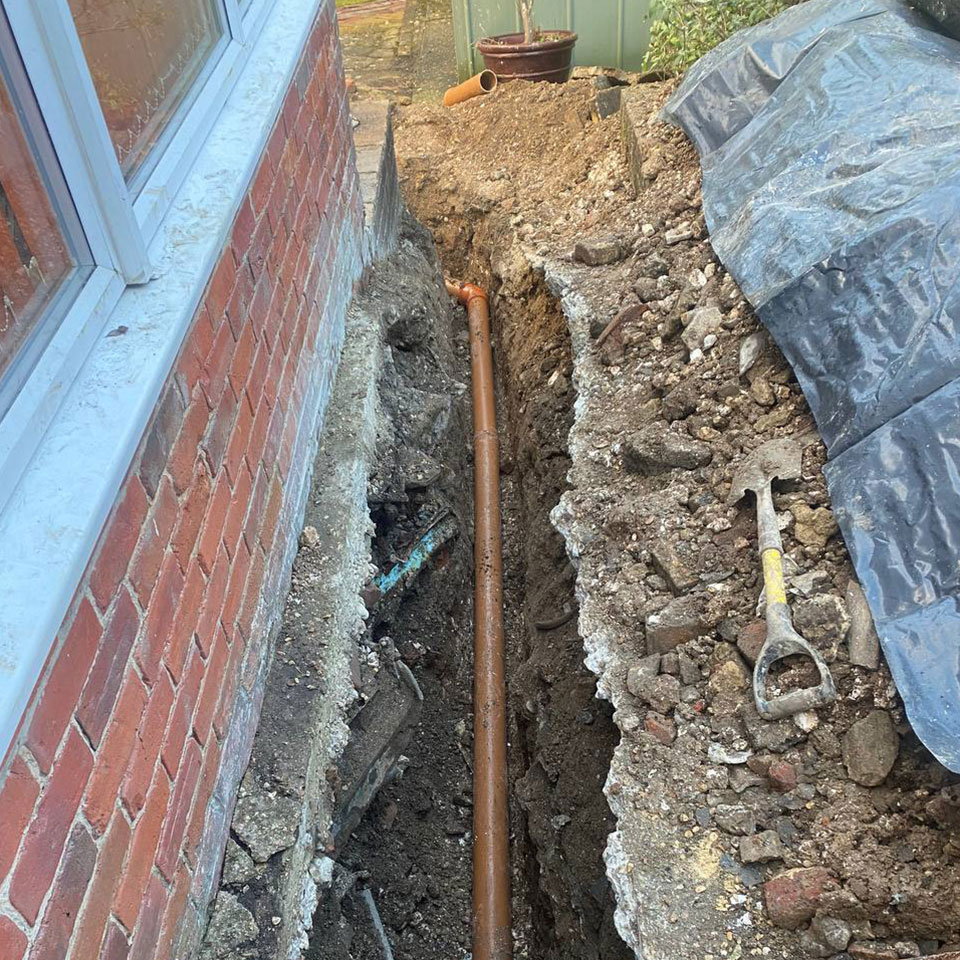 drainage repair with open trench